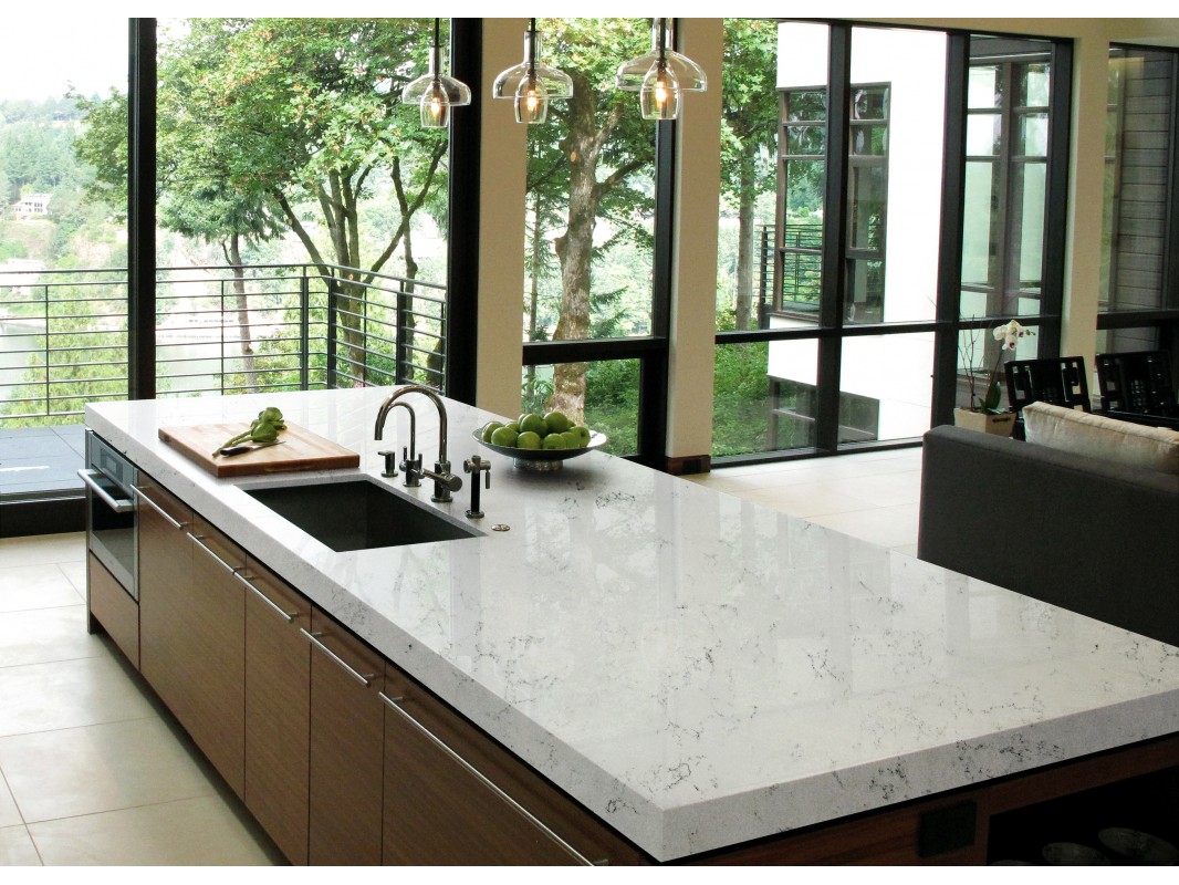 Bianca Carrara White Quartz Slab Kitchen Countertops Supplier